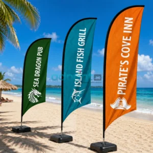 Beach flag display by AdPrint